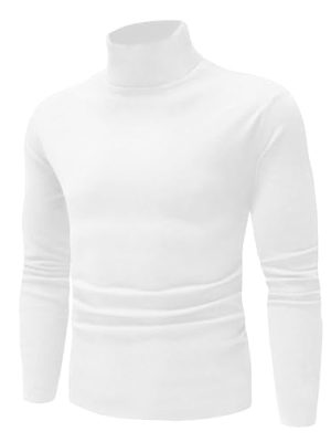 Mens Casual Slim Fit Basic Shirt Knitted Lightweight Pullover Turtleneck Sweater