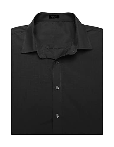 21jvUVRaDgL.jpg Men's Muscle Fit Dress Shirts Wrinkle-Free Short Sleeve Casual Button Down Shirt