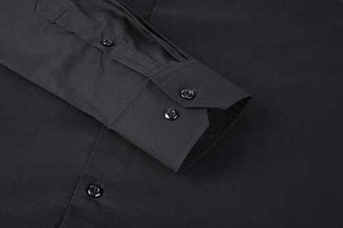 Mens Dress Shirt Easy Care Slim Fit Long Sleeve Cotton Stretch Button Down Shirt