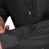 Men's All Linen The Original Polo Long Sleeve Shirt, (Medium, 208068 Black)