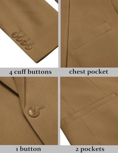 Men's Casual Blazer Lightweight Sport Coat One Button Suit Jacket
