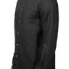 Men's All Linen The Original Polo Long Sleeve Shirt, (Medium, 208068 Black)