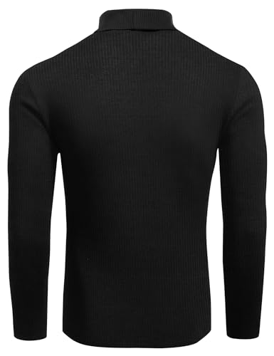 Mens Ribbed Turtleneck Shirts Lightweight Long Sleeve Thermal Undershirts Pullover Casual Sweater S-XXL