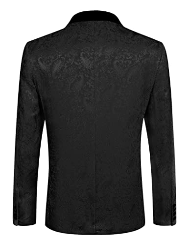 314cMbCKY8L.jpg Men's Floral Tuxedo Jacket Paisley Shawl Lapel Stylish Suit Blazer Jacket for Wedding, Dinner, Party, Prom