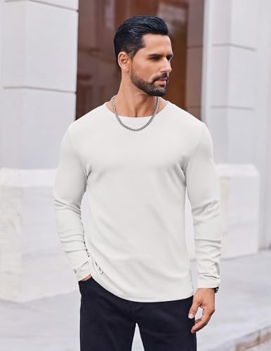 Thermal Shirts for Men Long Sleeve T Shirt Casual Basic Shirts Stretch Crew Neck Undershirts
