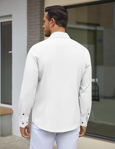 Men's Dress Shirt Wrinkle Free Regular Fit Stretch Long Sleeve Button Down Shirts