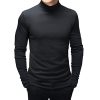 Mens Fashion T-Shirts Mock Turtleneck Undershirts Thermal Underwear Long Sleeve Slim Fit Stretch Basic Pullover