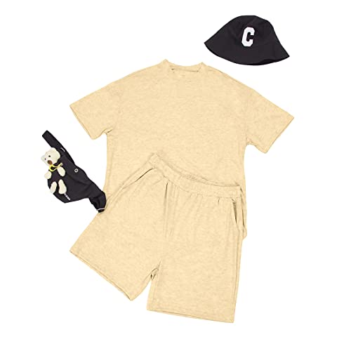 319HI8Hh16L.jpg Mens 2 Piece Outfits Casual Tracksuit Shorts Summer Sweatsuit Oversize Short Sleeve Sport Set