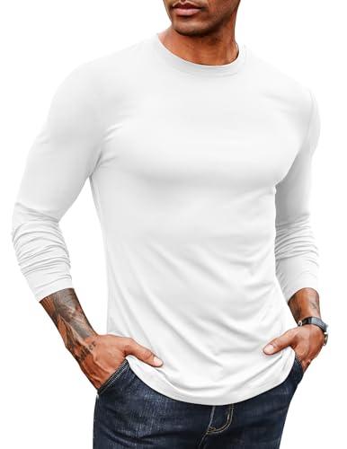 319d0qDeHL.jpg COOFANDY Mens Long Sleeve Tee Shirts Stretch Crew Neck Thermal Shirts Casual T Shirts for Men