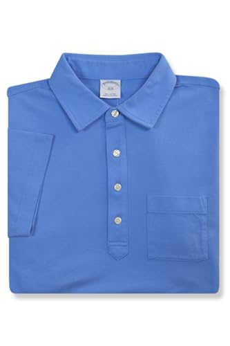 Mens Slim Fit Soft Knit Cotton Pocket Four Button Polo Shirt,