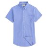 Men's Cotton Oxford Shirt Short Sleeve Button Down Business Casual with Chest Pocket for Gifts