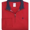 Mens Classic Fit Contrast Collar Quarter Zip Cotton Sweatshirt,