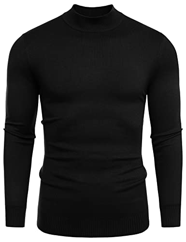 Men's Mock Turtleneck Sweater Slim Fit Half Turtleneck Long Sleeve Knit Pullover Thermal Casual Solid Knitwear