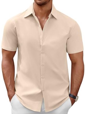 Men's Short Sleeve Button Down Casual Shirts for Men Summer Untucked Shirts