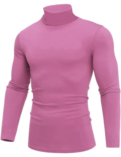 Mens Mock Neck T Shirts Pullover High Neck Turtleneck Premium Long Sleeve Sweaters for Men