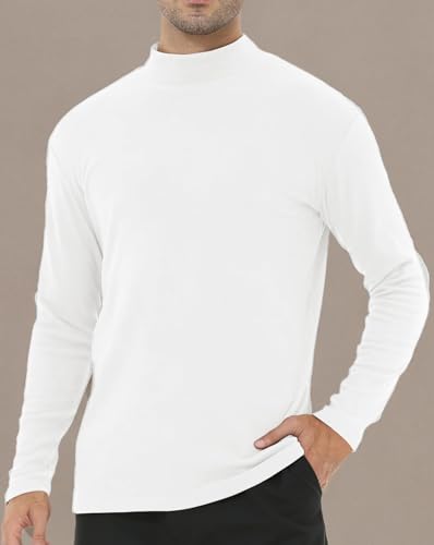 Men's Casual Slim Fit Half Turtleneck Shirts Basic Long Sleeve Undershirt Top Knitted Pullover