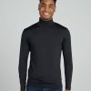 Mens Thermal Turtleneck Underwear Top Fleece Long Sleeve Shirt Base Layer Undershirt Lightweight Midweight M122/M124
