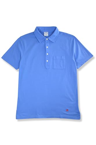 Mens Slim Fit Soft Knit Cotton Pocket Four Button Polo Shirt,