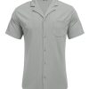 Men's Wrinkle Free Untucked Cuban Shirt Business Casual Button Down Shirts Short Sleeve Shirt
