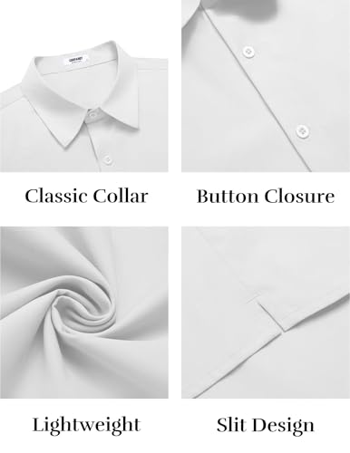 Mens Button Down Shirts Short Sleeve Casual Shirt Summer Untucked Dress Shirts