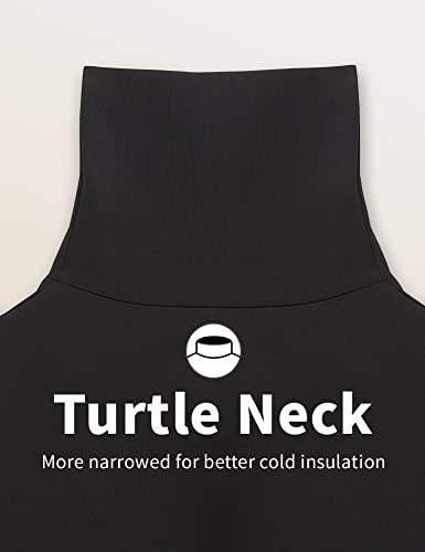 Men's Thermal Tops Turtleneck Shirt Fleece Lined Undershirt Long Sleeve Base Layer Pullover Black Small