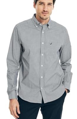 Men's Wrinkle Resistant Long Sleeve Button Front Shirt