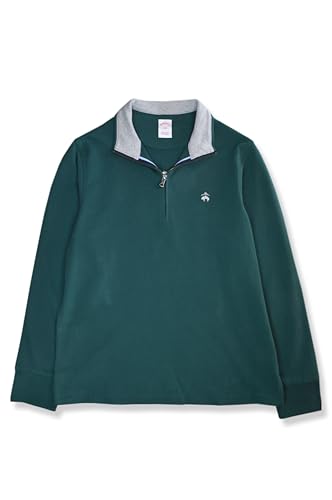 Mens Classic Fit Contrast Collar Quarter Zip Cotton Sweatshirt,