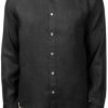 Men's All Linen The Original Polo Long Sleeve Shirt, (Medium, 208068 Black)