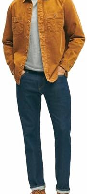 Men's Medium Wale Corduroy Shirt Jacket, Brown, Small