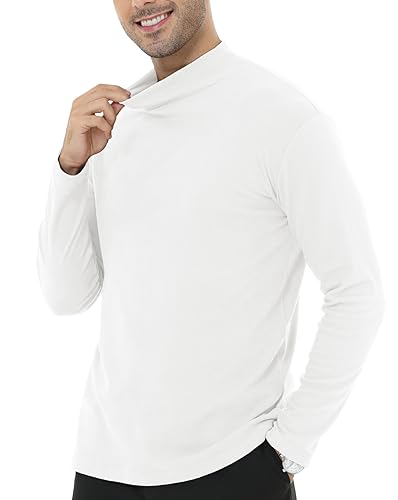 Men's Casual Slim Fit Half Turtleneck Shirts Basic Long Sleeve Undershirt Top Knitted Pullover