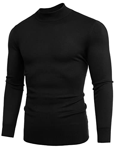 Men's Mock Turtleneck Sweater Slim Fit Half Turtleneck Long Sleeve Knit Pullover Thermal Casual Solid Knitwear