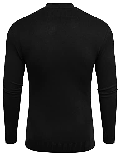Men's Mock Turtleneck Sweater Slim Fit Half Turtleneck Long Sleeve Knit Pullover Thermal Casual Solid Knitwear