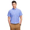 Men's Cotton Oxford Shirt Short Sleeve Button Down Business Casual with Chest Pocket for Gifts