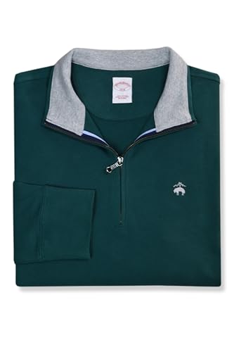 Mens Classic Fit Contrast Collar Quarter Zip Cotton Sweatshirt,