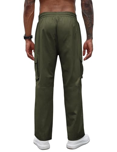 Men's Casual Cargo Pants Cotton Drawstring Athletic Jogger Sweatpants