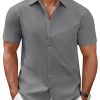 Men's Short Sleeve Button Down Casual Shirts for Men Summer Untucked Shirts
