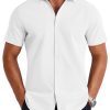 Mens Button Down Shirts Short Sleeve Casual Shirt Summer Untucked Dress Shirts