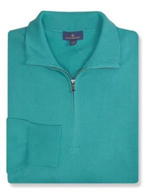 Mens Combed Cotton Quarter Zip Mock Neck Sweatshirt Sweater,