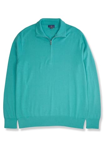 Mens Combed Cotton Quarter Zip Mock Neck Sweatshirt Sweater,