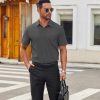 41-F8-Lb4sL.jpg Men's Short Sleeve Button Down Shirts Casual Dress Shirts for Men Untucked Shirt with Pocket