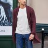 Mens Shawl Collar Long Cardigan Knit Ruffle Fashion Sweater Drape Cape
