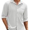 Mens Long Sleeve Button Down Shirts Wrinkle Free Untucked Shirts Casual Dress Shirt for Men