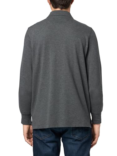 Men's Supima Cotton Pique Stretch Logo Long Sleeve Polo Shirt