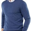 413MkZmKHvL.jpg Men's Crew Neck Sweater Slim Fit Lightweight Sweatshirts Knitted Pullover for Casual Or Dressy Wear