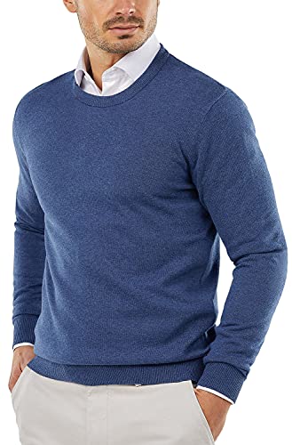 413MkZmKHvL.jpg Men's Crew Neck Sweater Slim Fit Lightweight Sweatshirts Knitted Pullover for Casual Or Dressy Wear