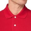 Men's Long Sleeve Cotton Pique Stretch Logo Polo Shirt