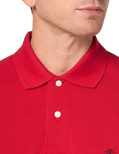 Men's Long Sleeve Cotton Pique Stretch Logo Polo Shirt