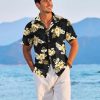 415Re5D3zyL.jpg Hawaiian Shirt for Men Short Sleeve Floral Button Down Shirt Tropical Casual Summer Beach Shirts