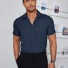 Mens Dress Shirts Short Sleeve Regular Fit Lightweight Untucked Button Down Shirt