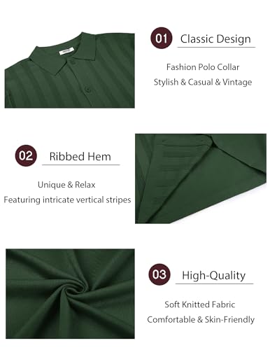 Men's Knit Polo Shirt Vintage Button Down Shirt Short Sleeve Hawaiian Shirt 2025 Summer Fashion Beach Shirts